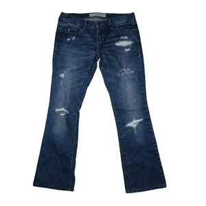 Abercrombie Fitch Jeans Womens 2 Short Emma Low Rise Bootcut Lean Fit Distressed